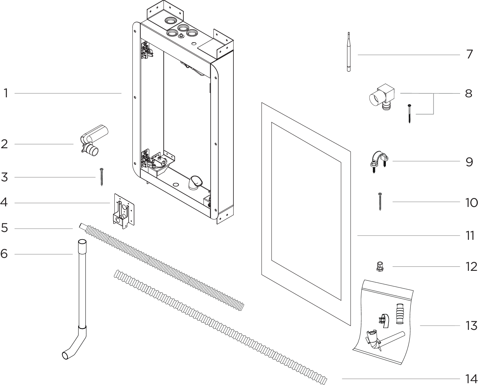 Fixture kit – vægbeslag (hoved- og håndbruser)