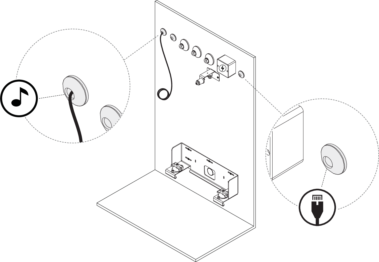 Gælder kun for installation med Orbital Audio eller Ethernet