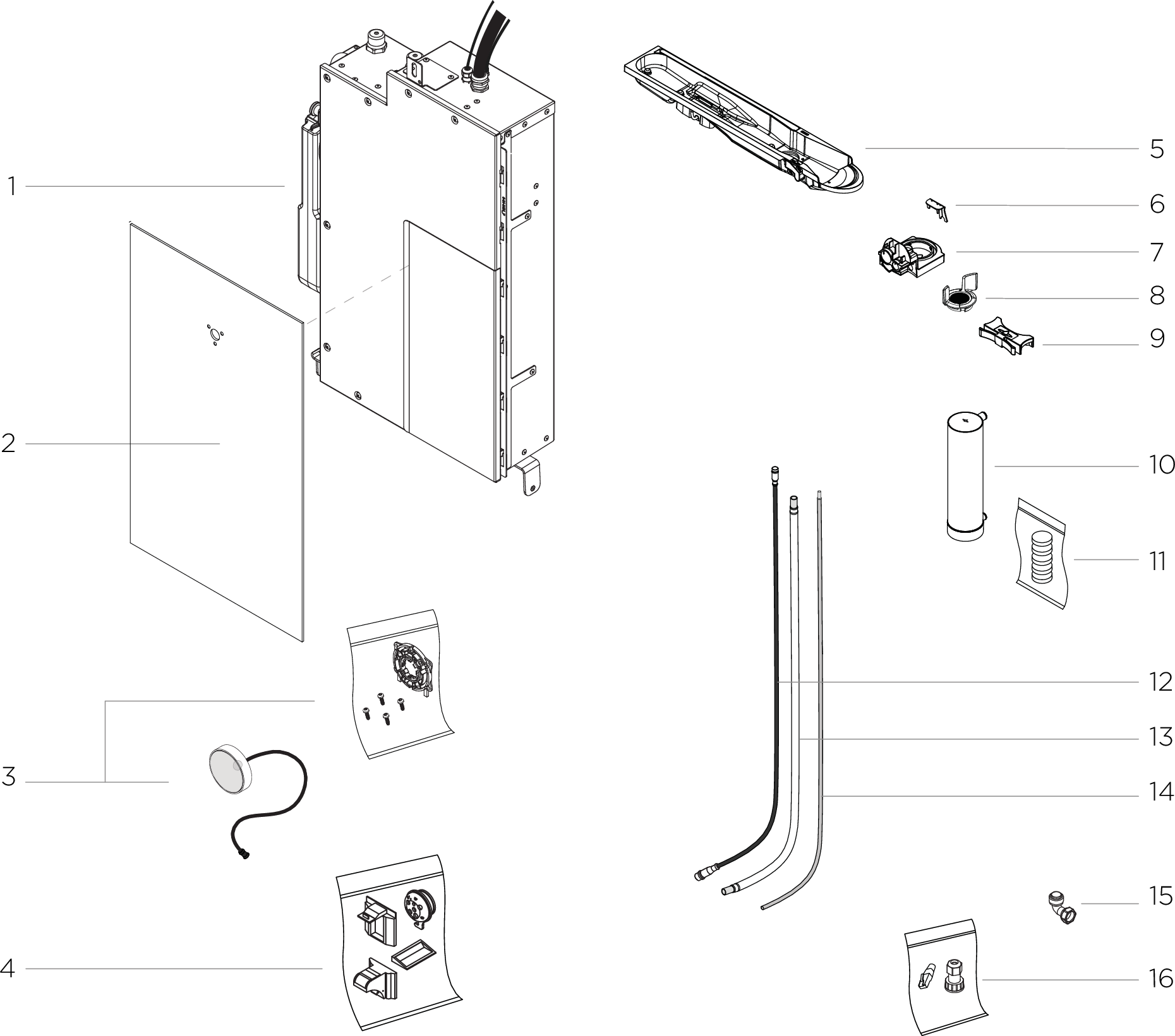 Component Overview, Technology kit - Core components & door