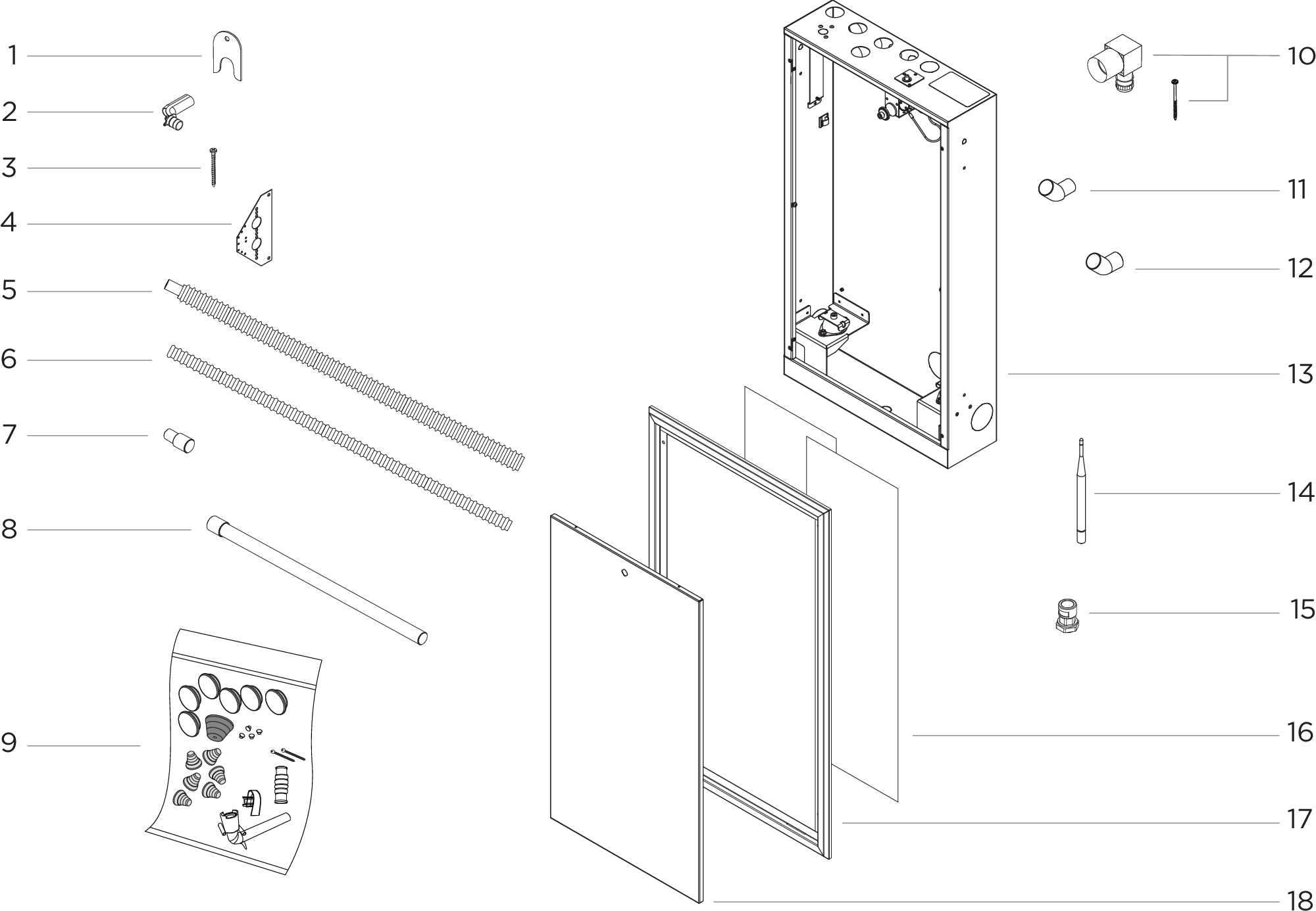 Kit de fixation – systèmes muraux