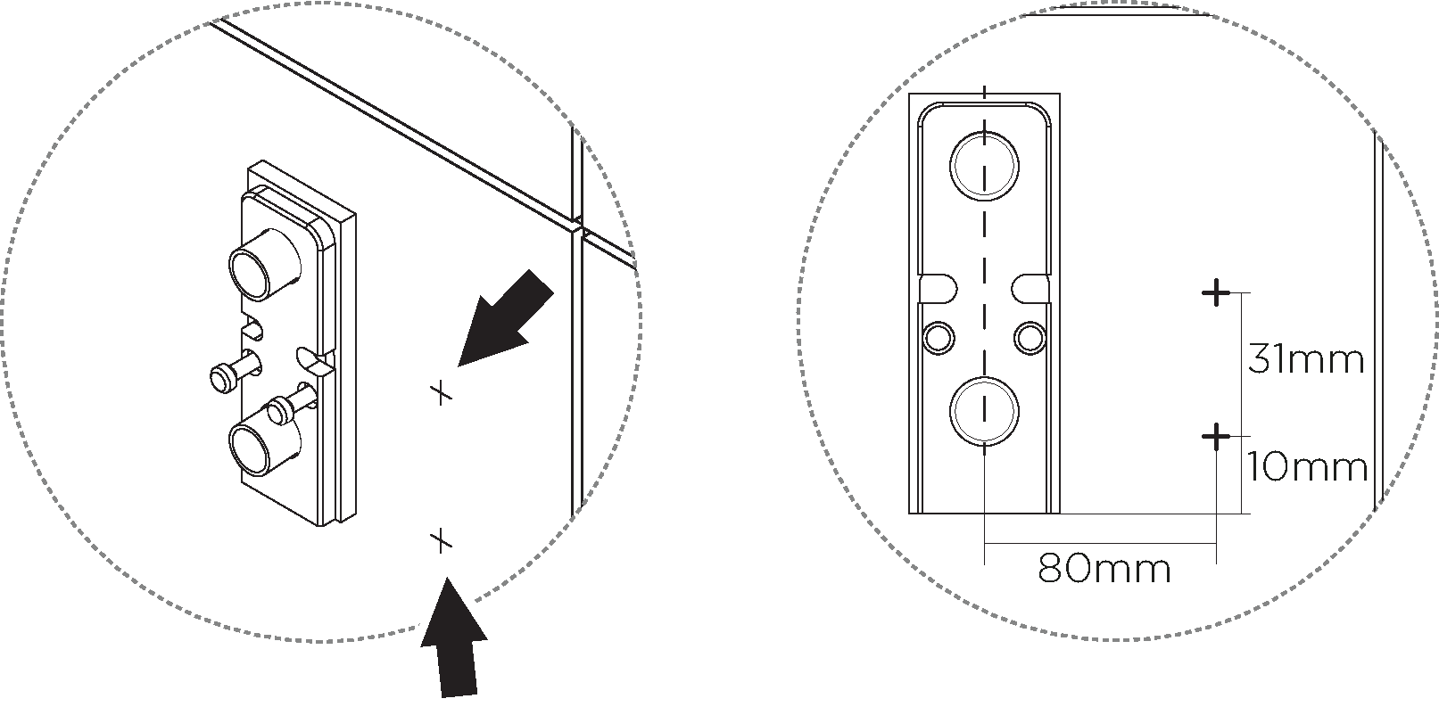 210421_Install_Diverter_mark_drill_holes_millimeter.eps