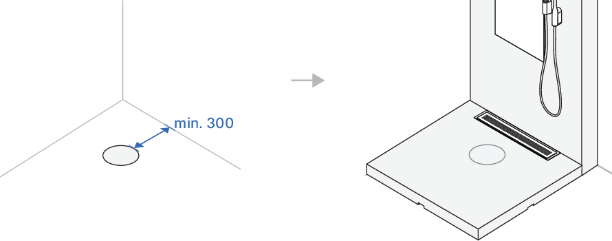 Location of the existing drain